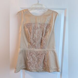 EUC BCBG MAXAZRIA dusty pink peplum top, size medium